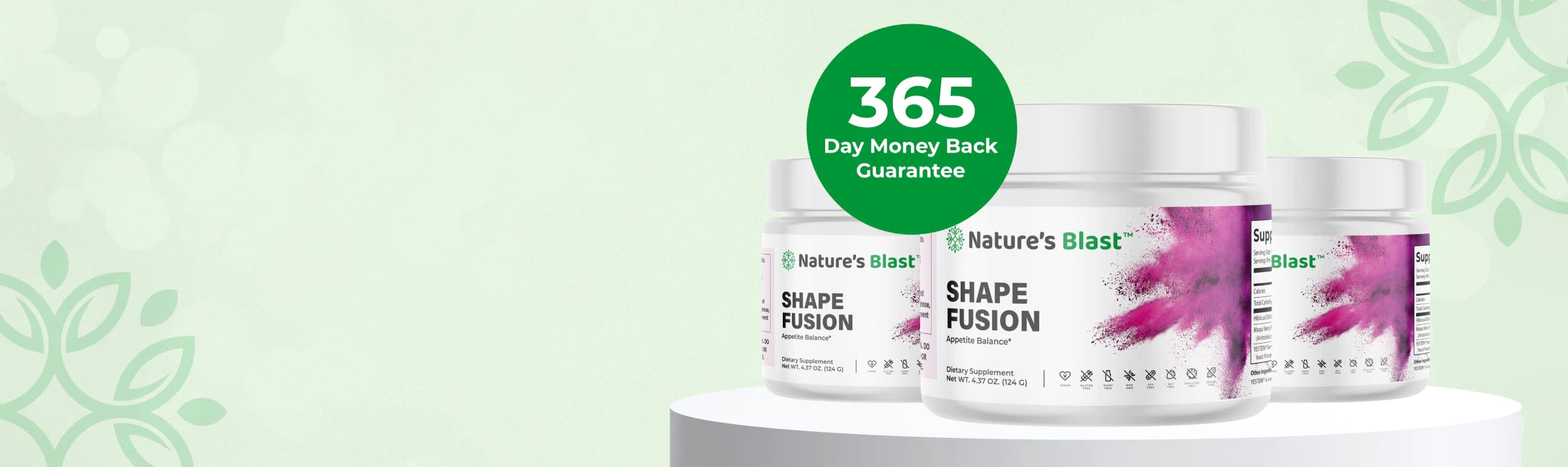 Promo banner for Nature's Blast Shape Fusion supplement