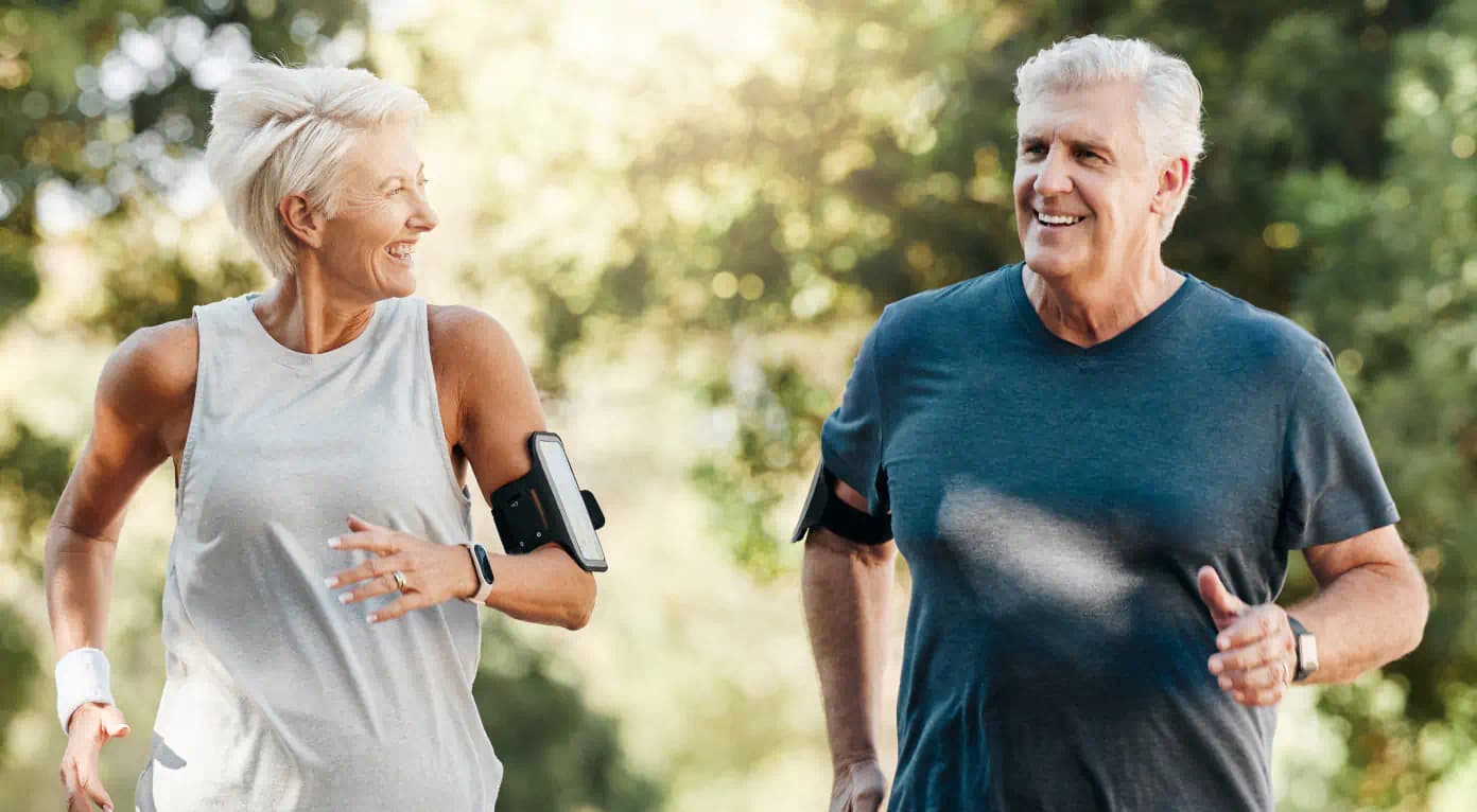 mature couple walking