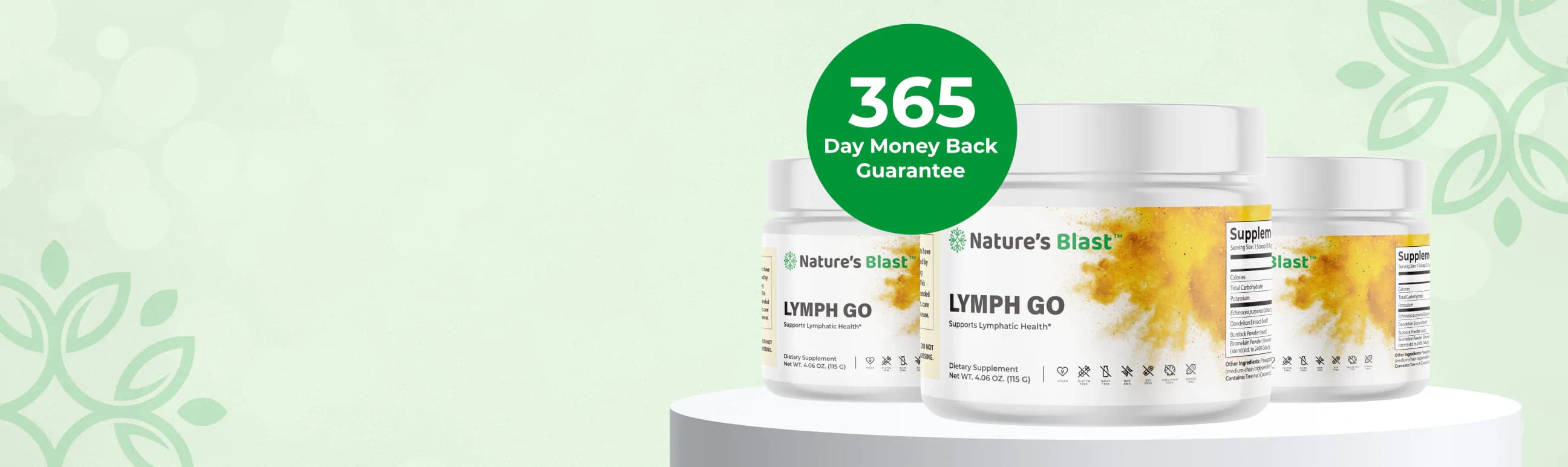 Promo banner for Nature's Blast Lymph Go supplement